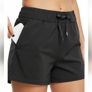 NWT!Willit Black Pull-On Athletic Shorts 3" Women's Drawstring Waist! XXL